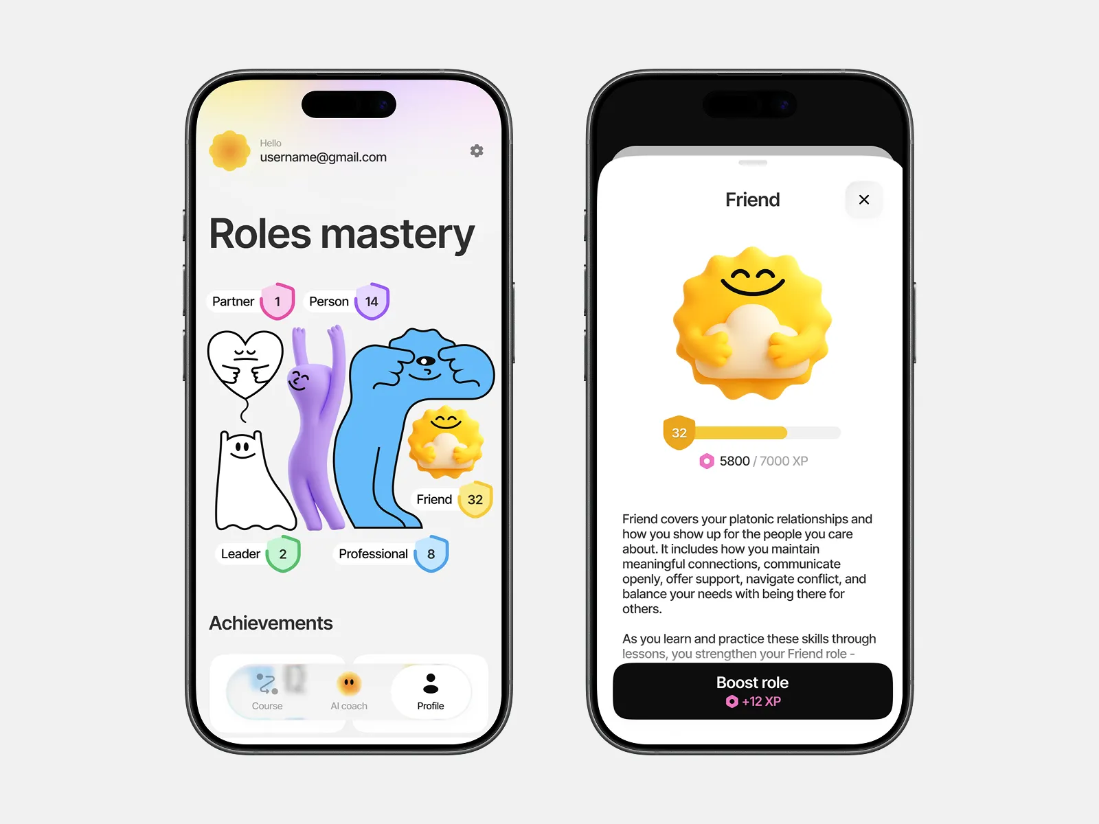 Roles mastery on the profile